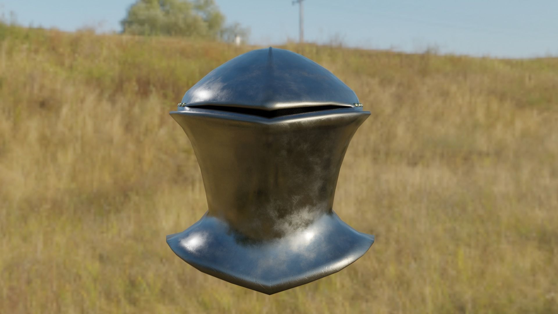 Frog Mouth Helmet GameReady Lowpoly Low-poly 3D model_3