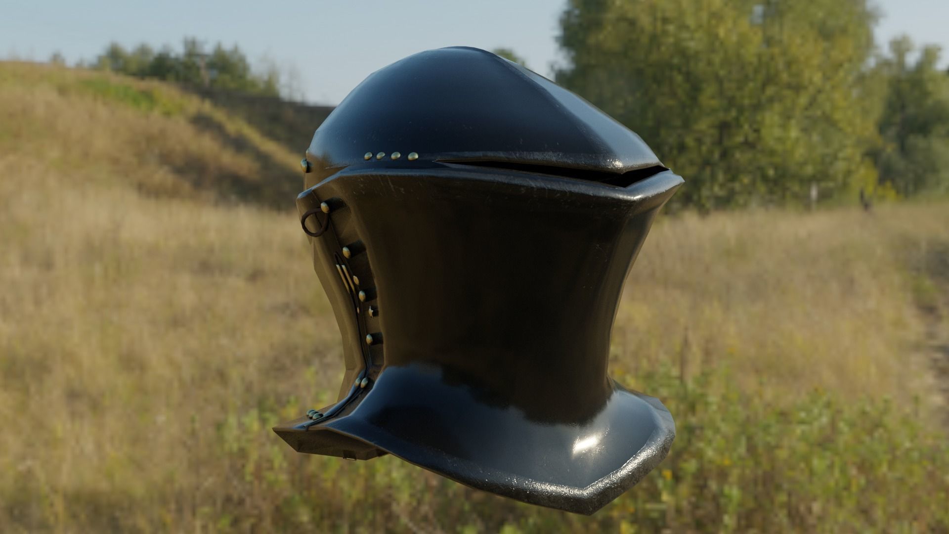 Frog Mouth Helmet GameReady Lowpoly Low-poly 3D model_4