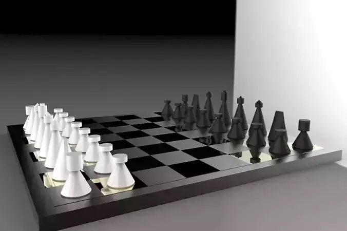 Exclusive chess set for 3d printing and game use 