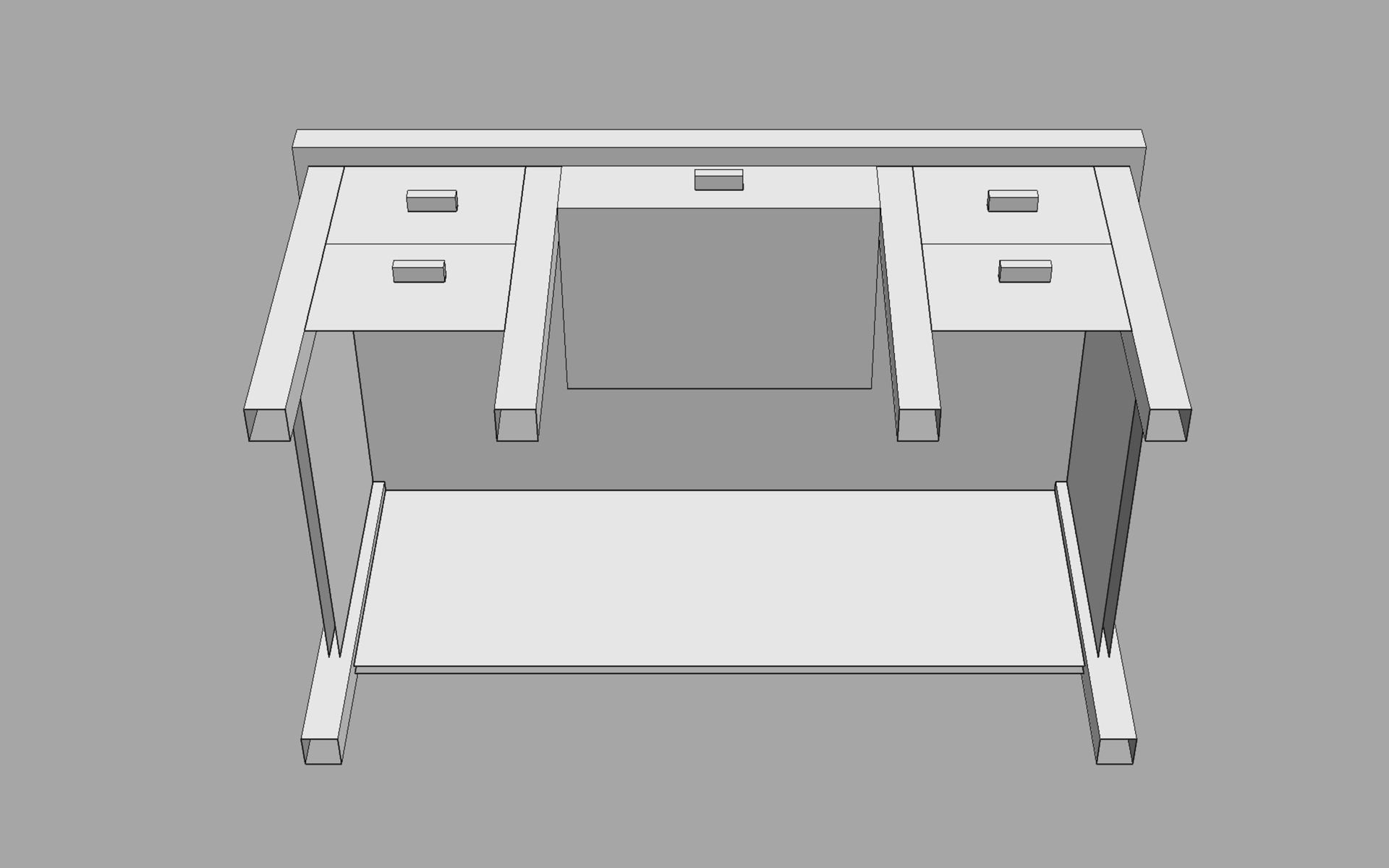 Vintage Desk - No 1 Low-poly 3D model_10