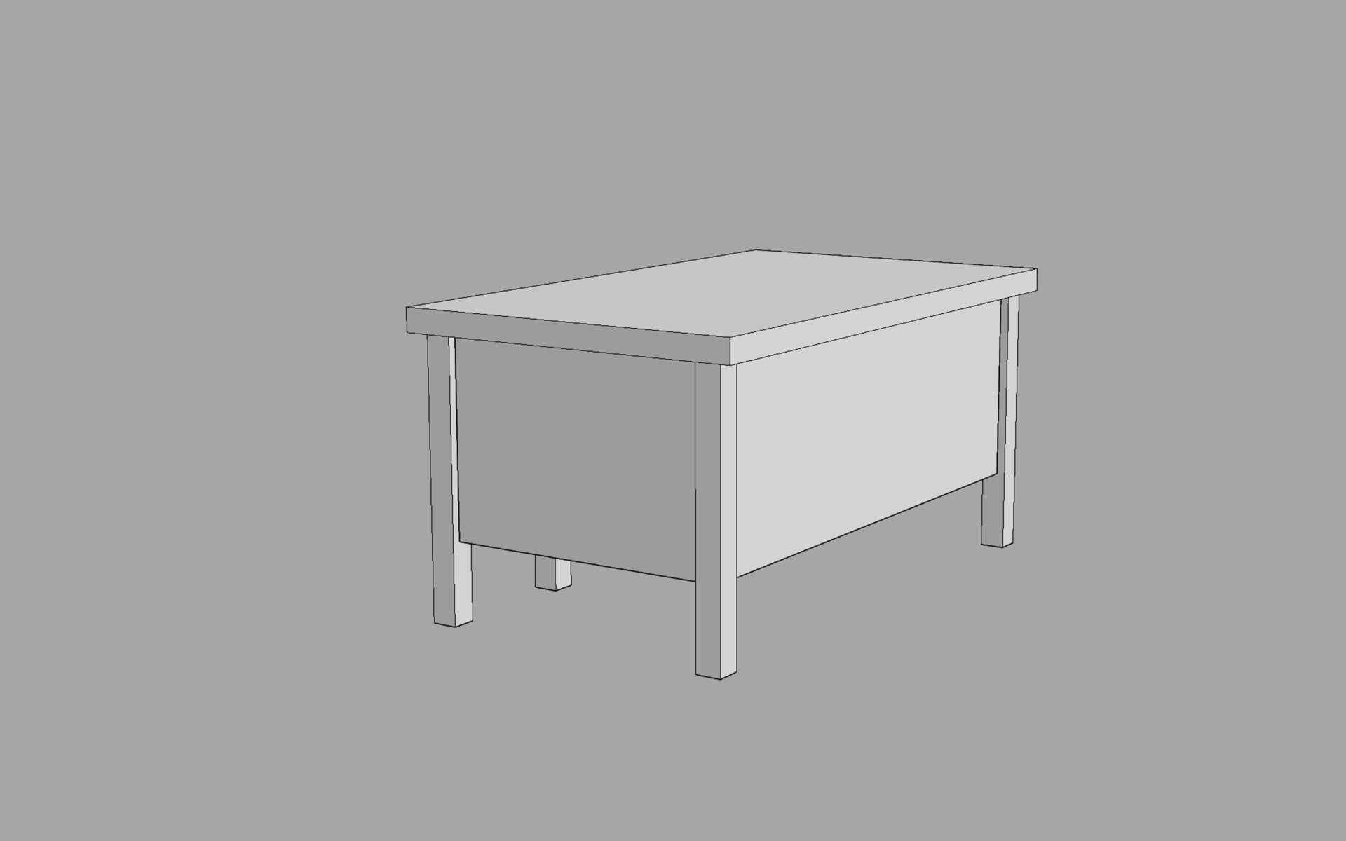 Vintage Desk - No 1 Low-poly 3D model_9