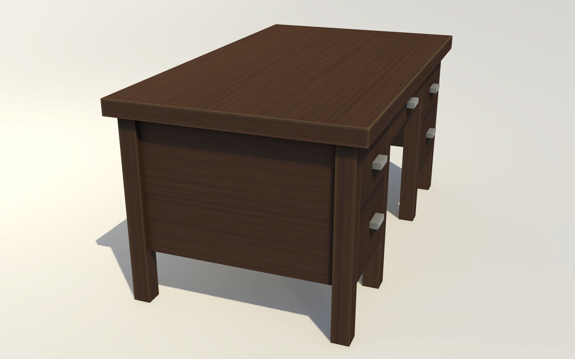 Vintage Desk - No 1 Low-poly 3D model_5