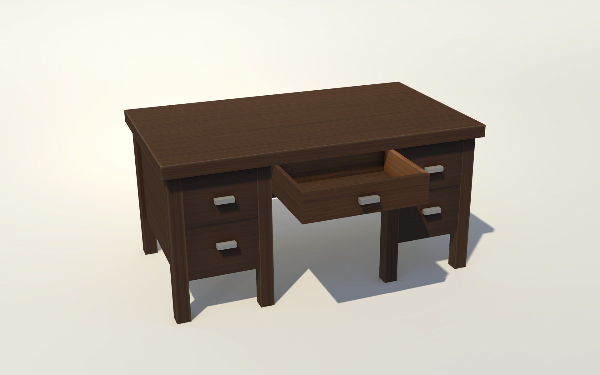 Vintage Desk - No 1 Low-poly 3D model_2
