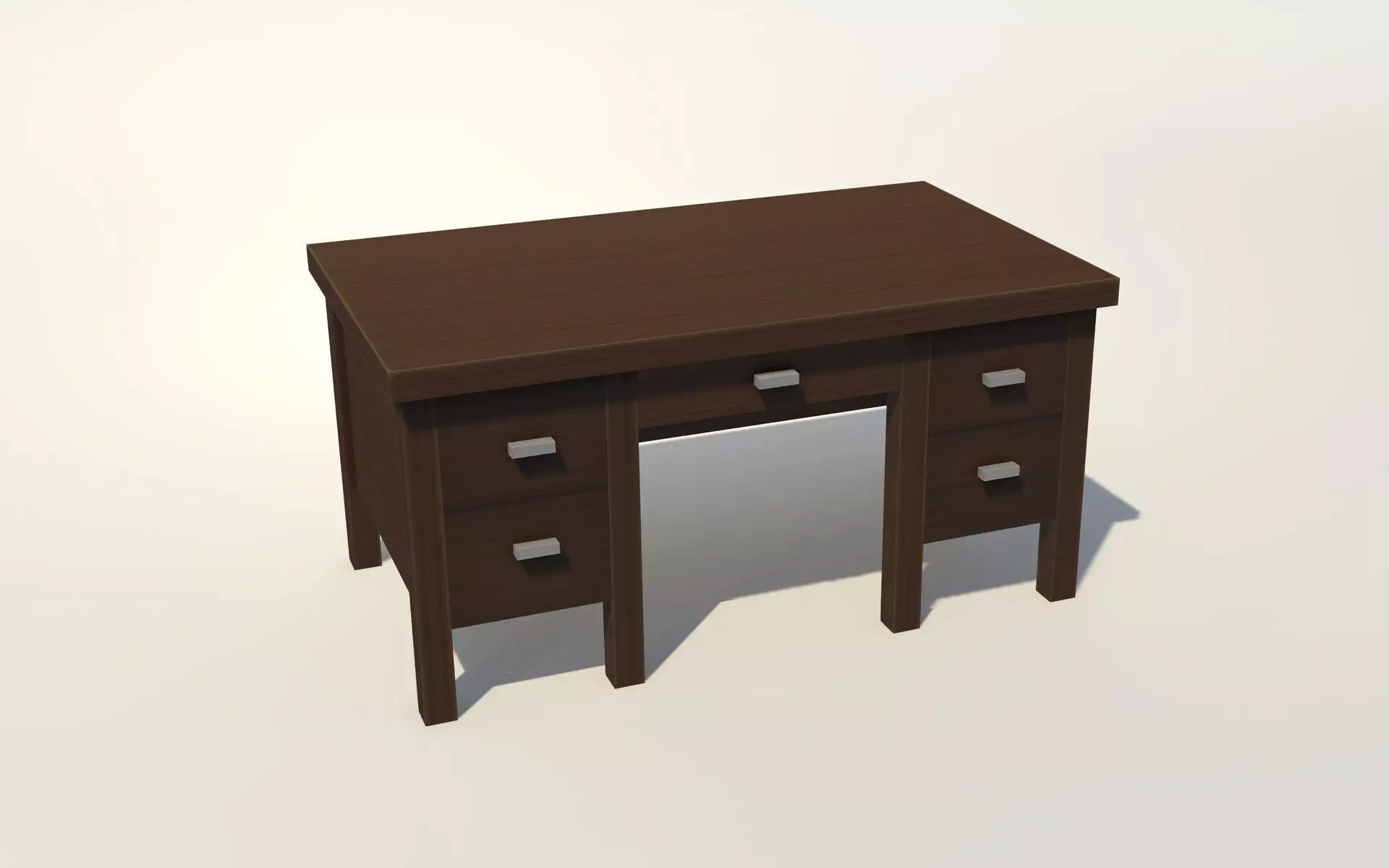 Vintage Desk - No 1 Low-poly 3D model_0