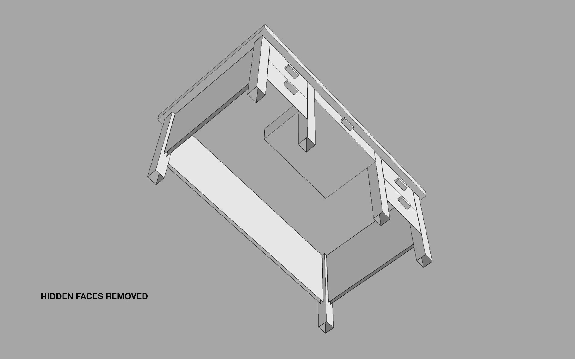 Vintage Desk - No 1 Low-poly 3D model_8