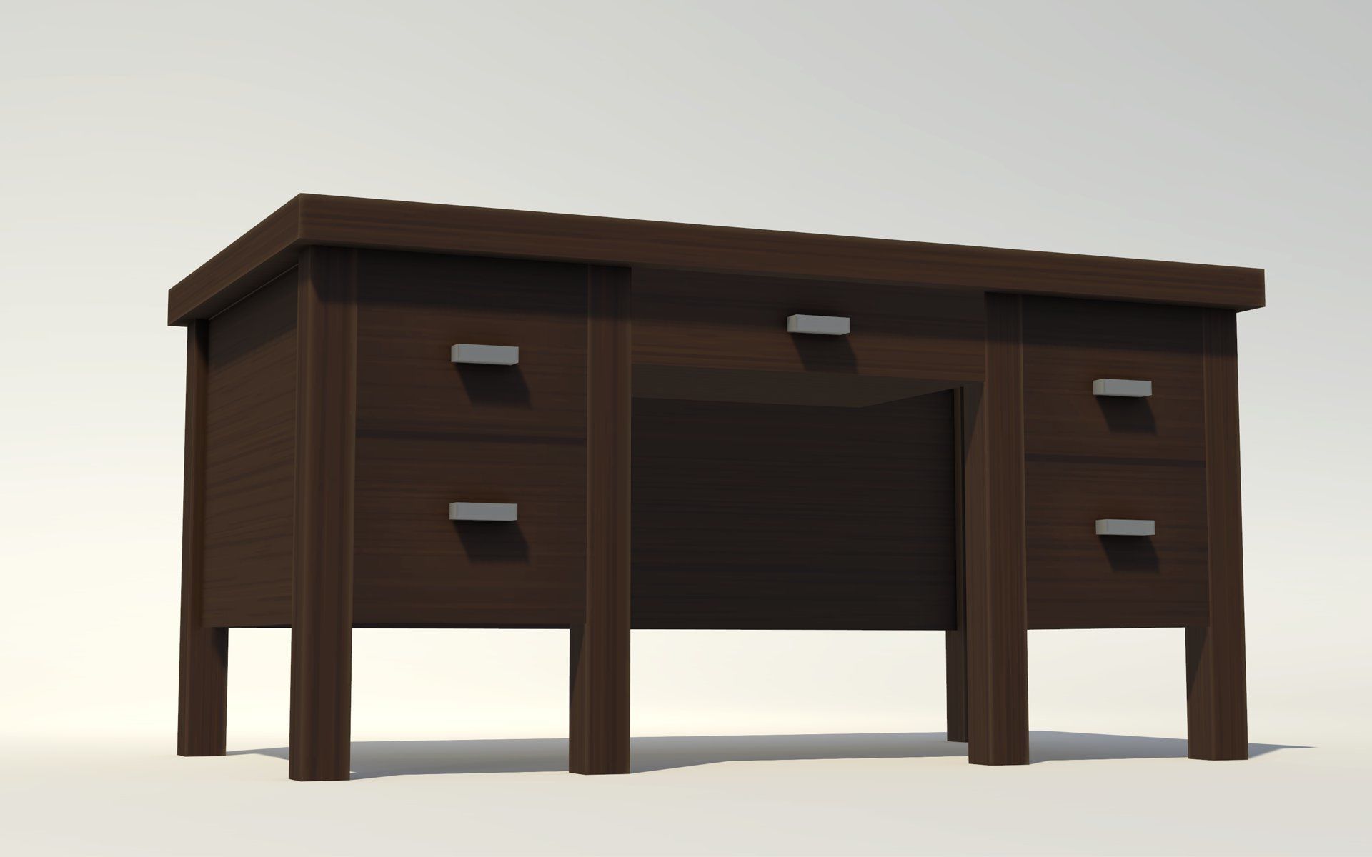 Vintage Desk - No 1 Low-poly 3D model_6