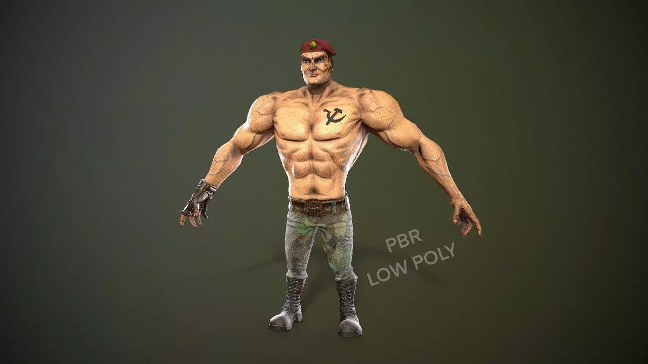 Soldier of the Soviet army Free low-poly 3D model