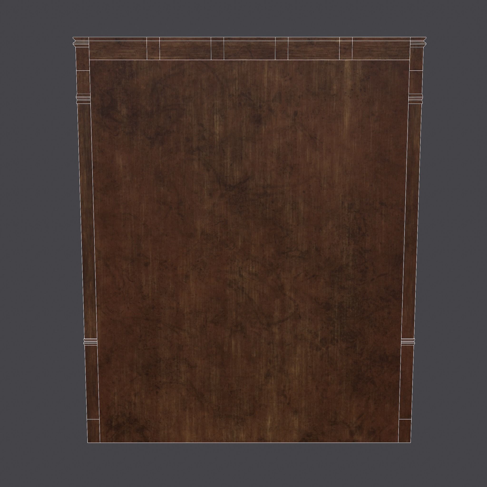 Medieval Elegant Bed Low-poly 3D model_29