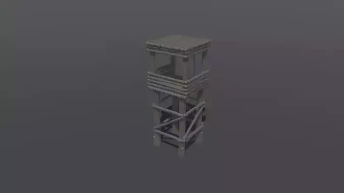 Primitive Wooden Tower Lowpoly