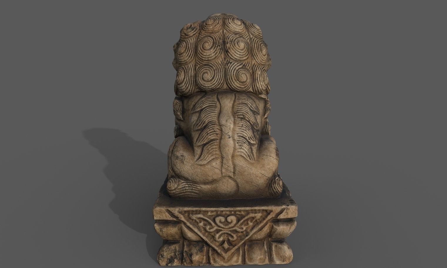 Chinese guardian lion Low-poly 3D model_6