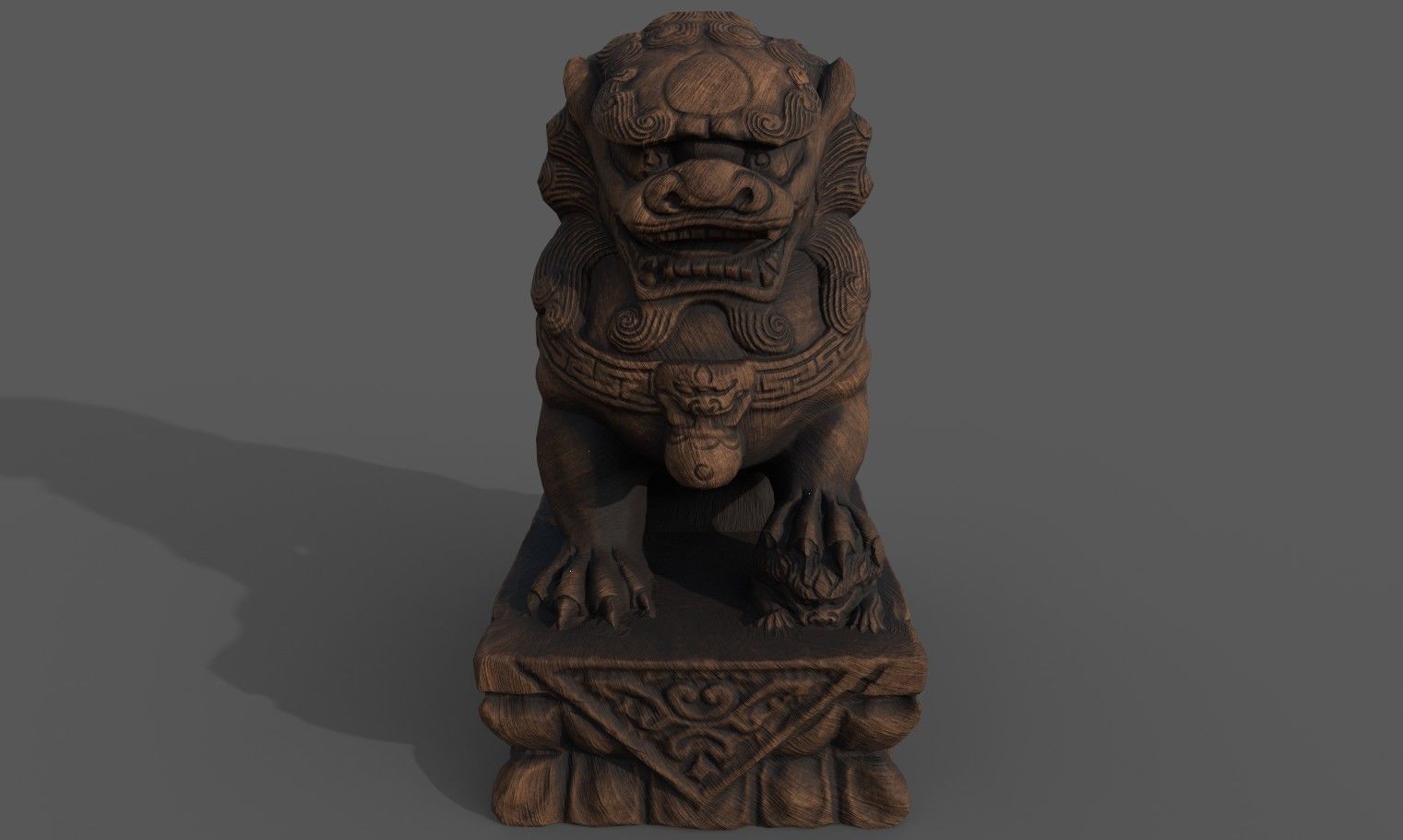 Chinese guardian lion Low-poly 3D model_30