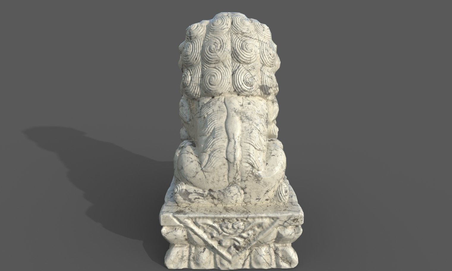 Chinese guardian lion Low-poly 3D model_27