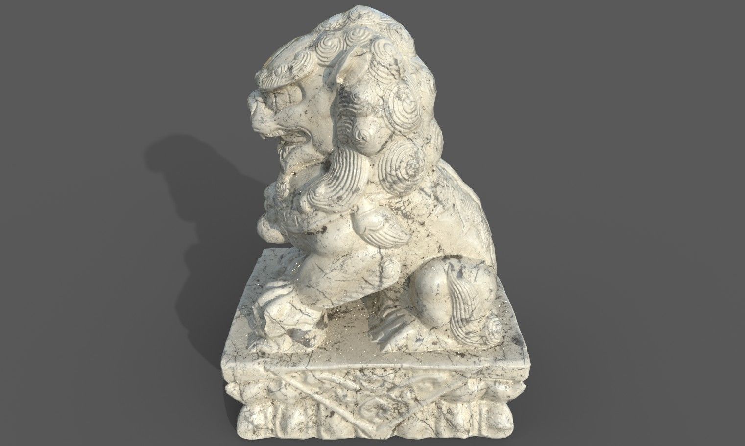 Chinese guardian lion Low-poly 3D model_22