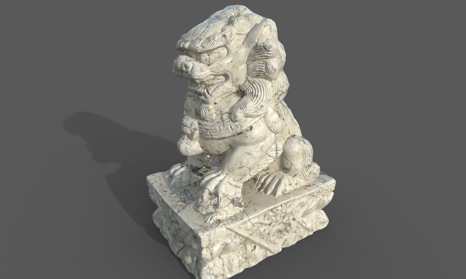 Chinese guardian lion Low-poly 3D model_23