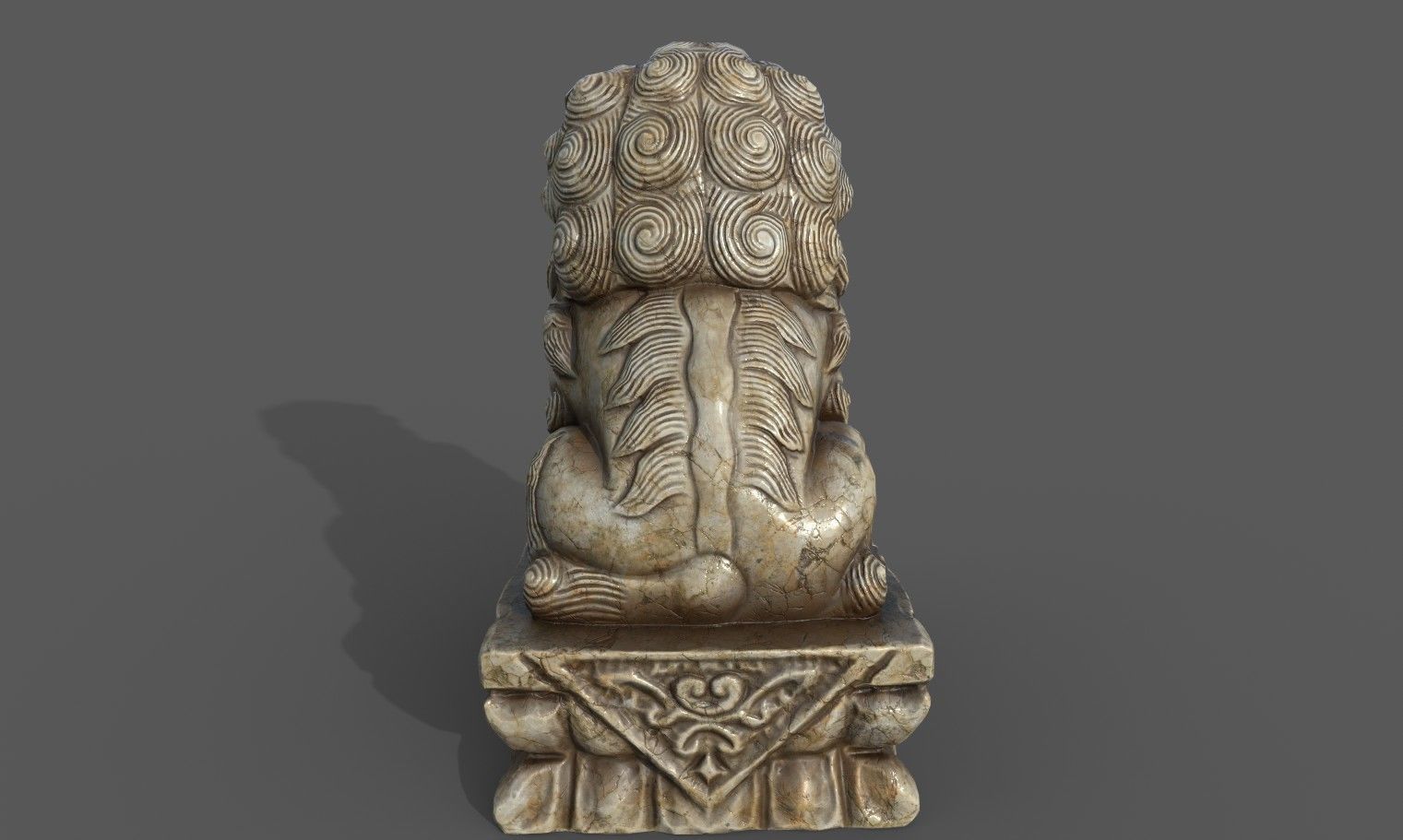 Chinese guardian lion Low-poly 3D model_16
