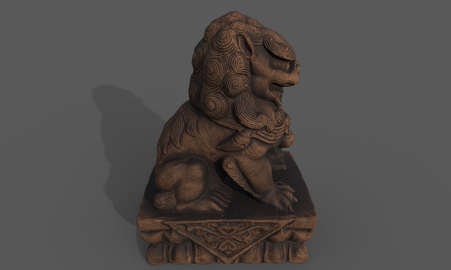 Chinese guardian lion Low-poly 3D model_31