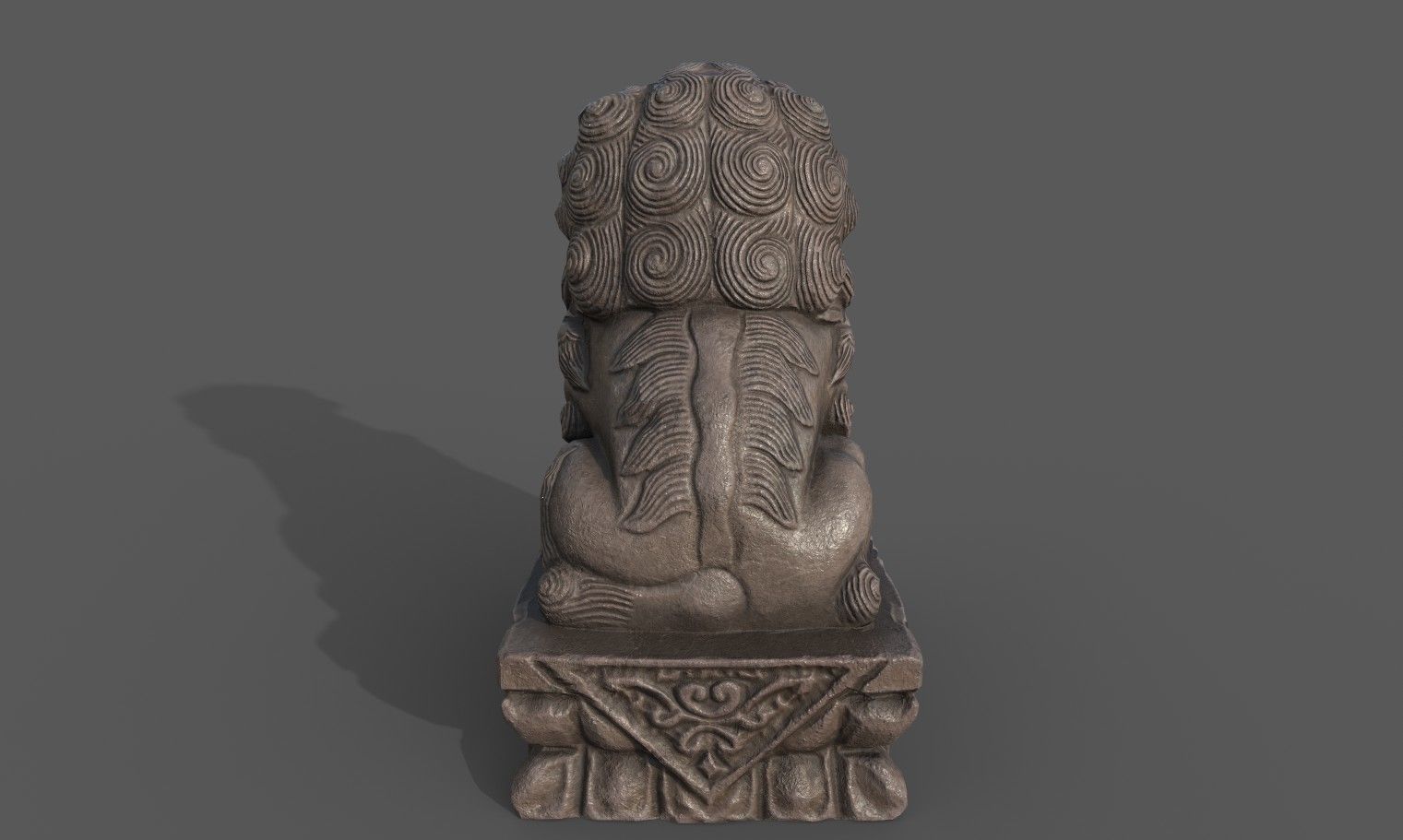 Chinese guardian lion Low-poly 3D model_15