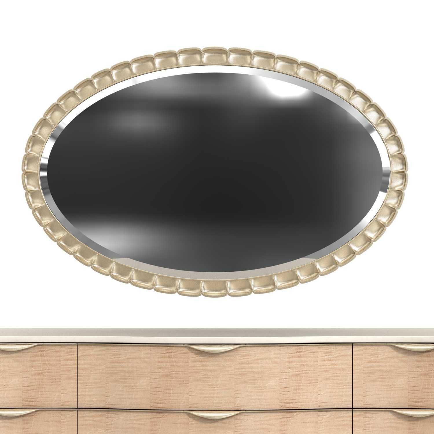 Michael Amini AICO MALIBU CREST Storage Console  Oval  Mirror 3D model_4