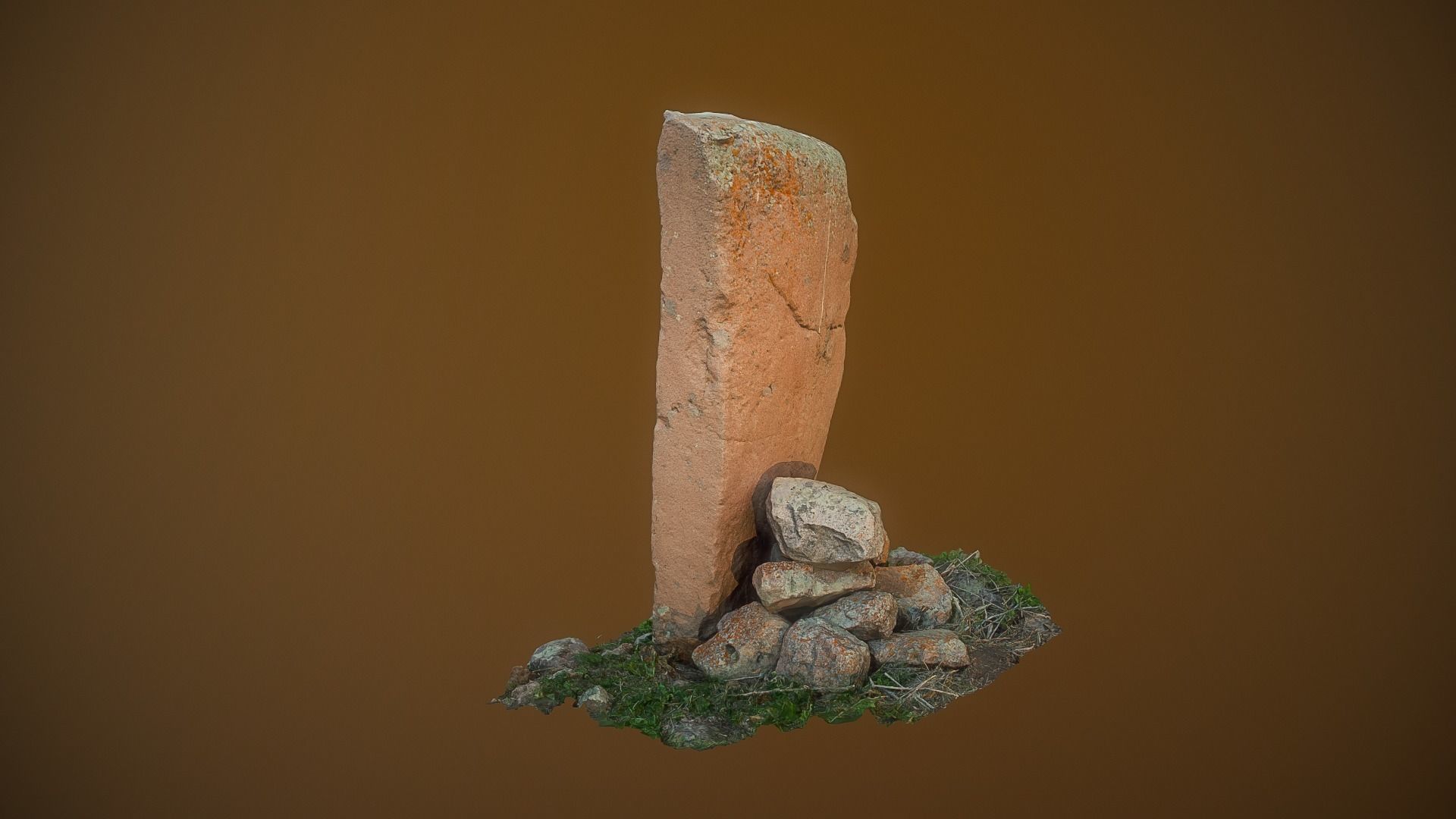 Cross stone 3D model_2