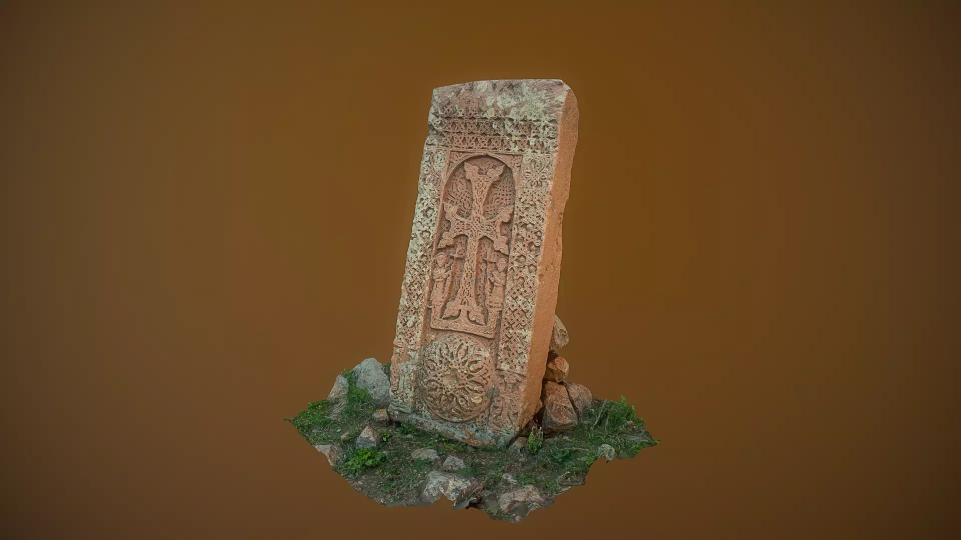 Cross stone 3D model_0