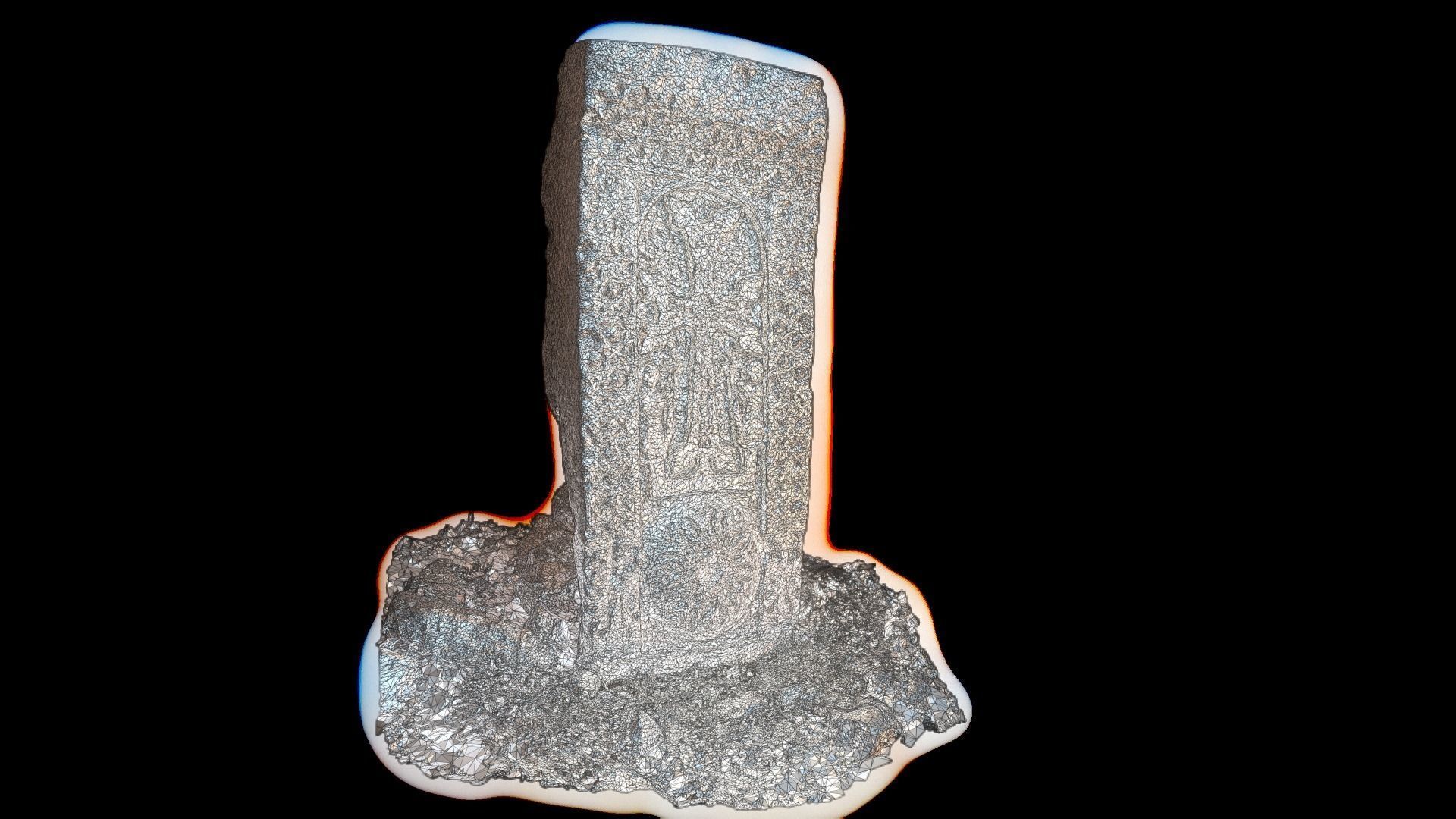 Cross stone 3D model_7