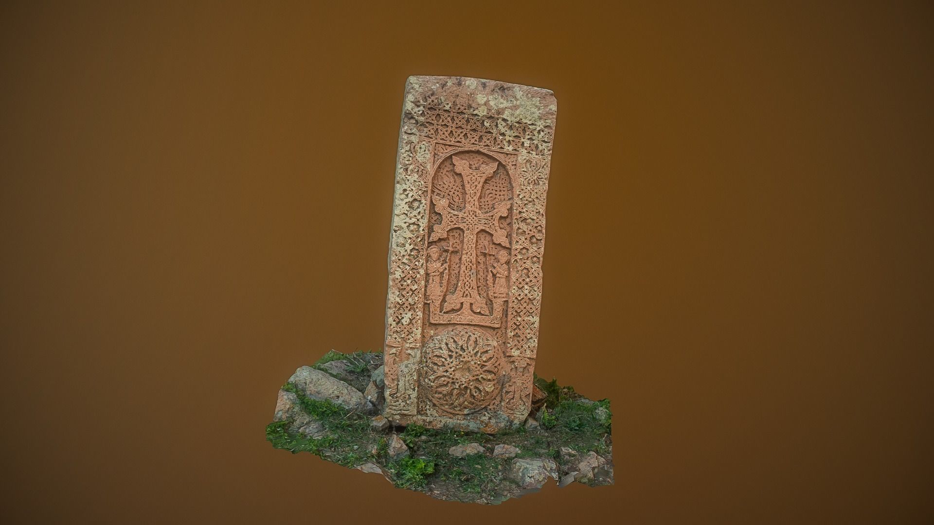 Cross stone 3D model_4