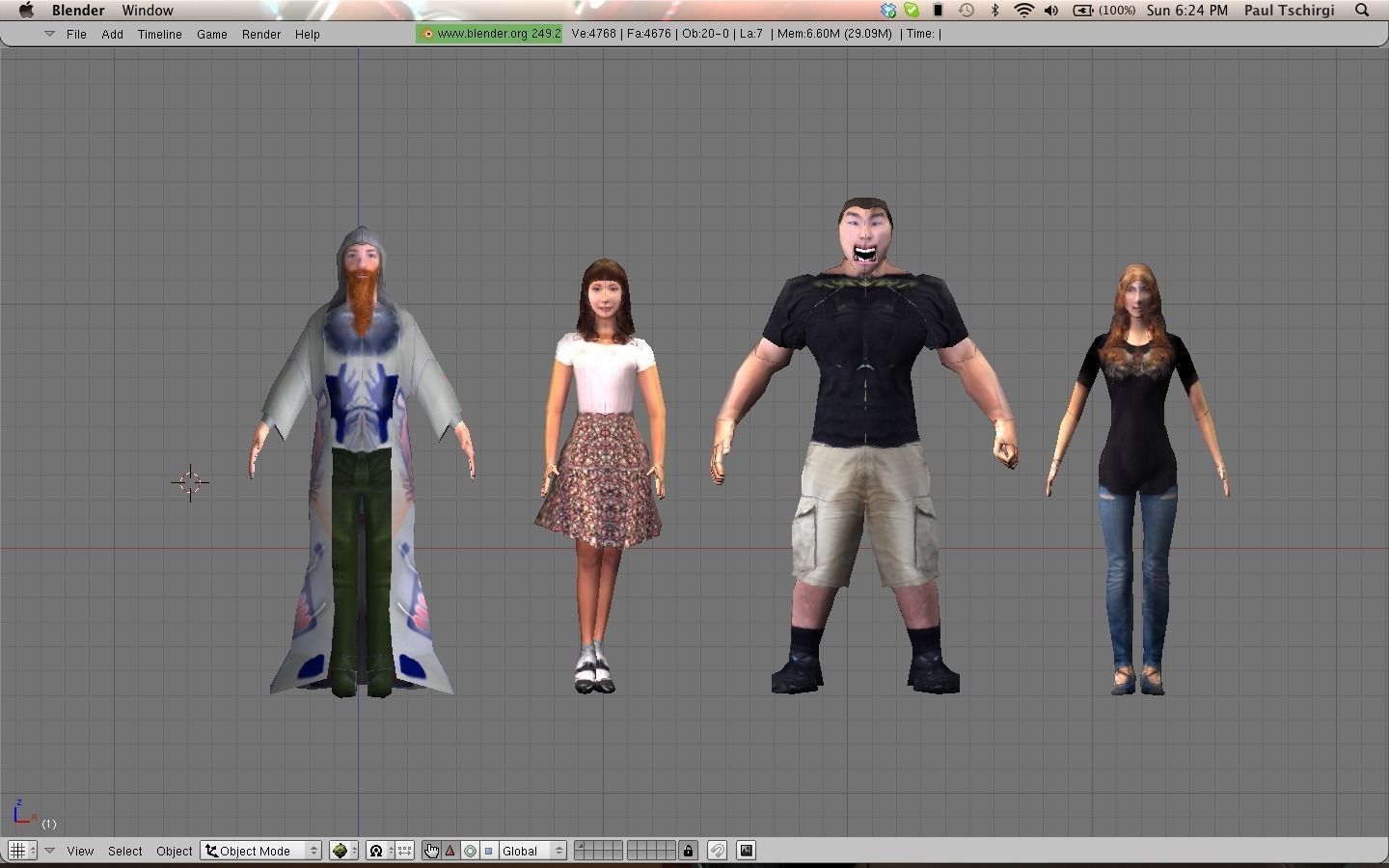 Character pack Low-poly 3D model