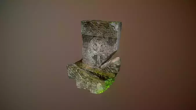 Cross stone 3D model