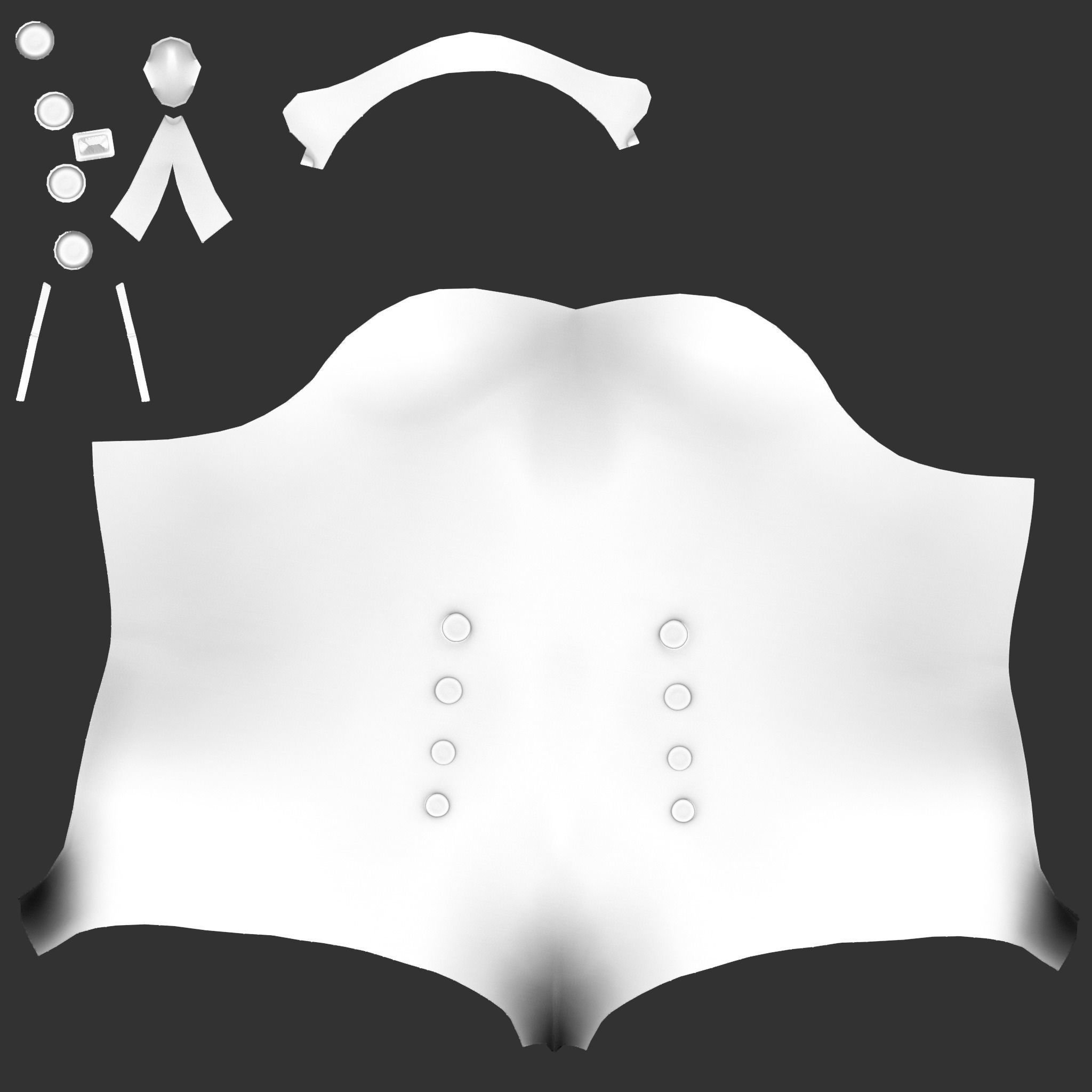 Retro Dots Swim Corset Low-poly 3D model_7
