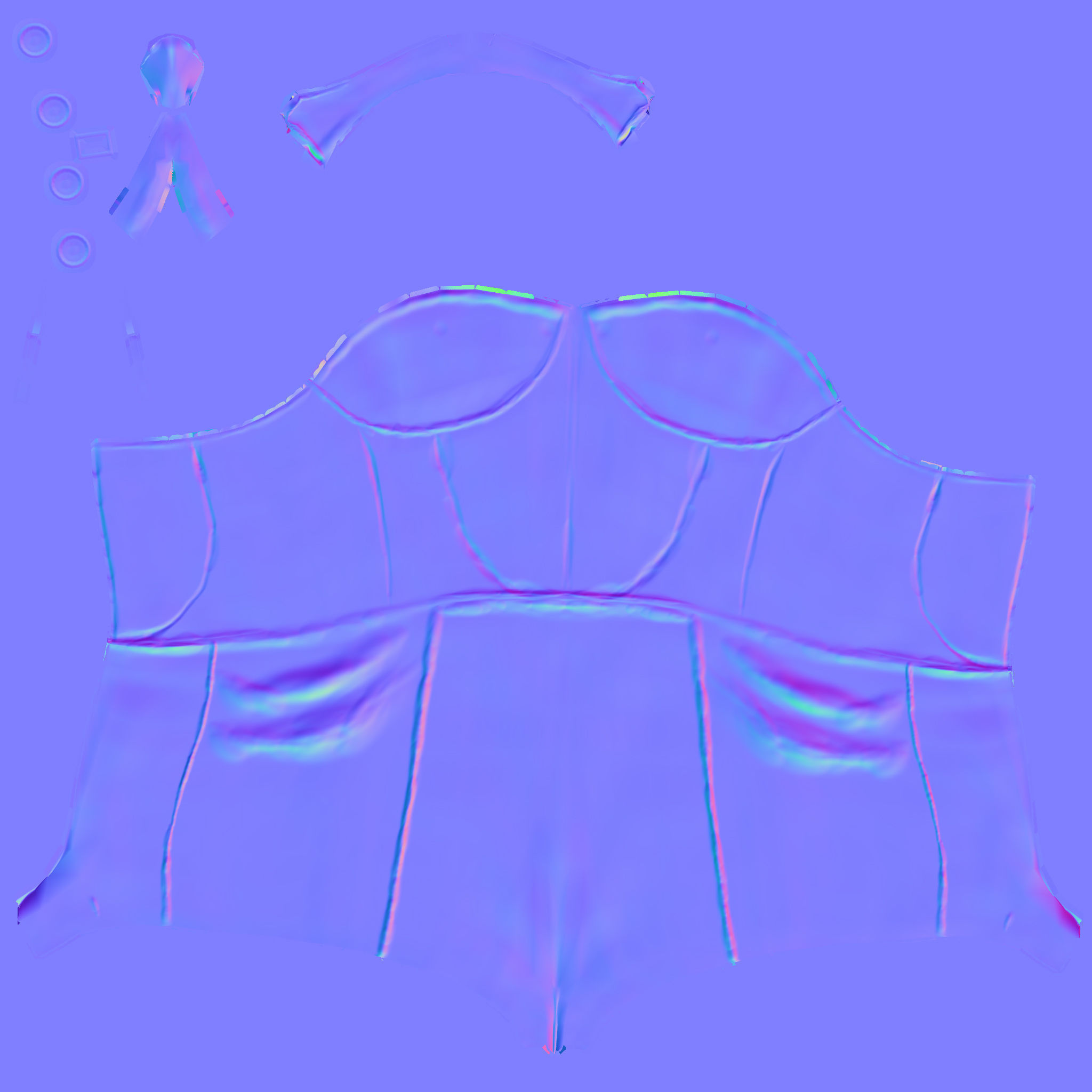 Retro Dots Swim Corset Low-poly 3D model_4