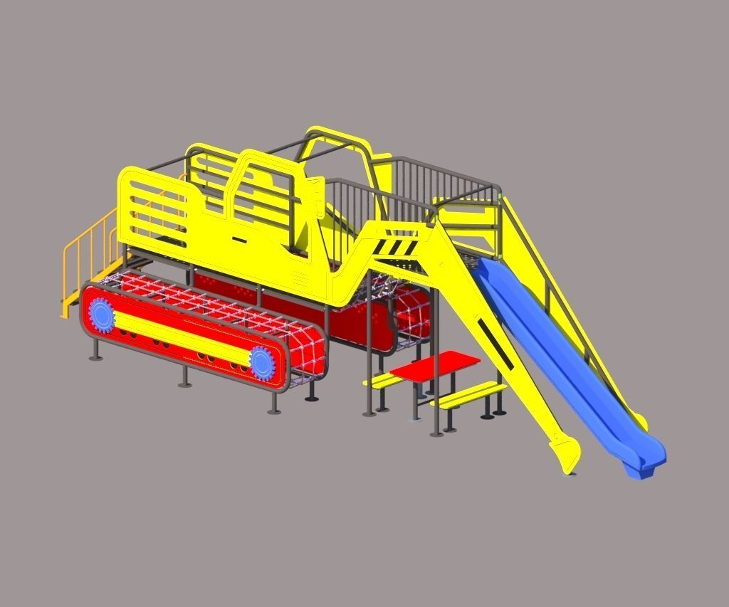 Outdoor excavator kids playground 3D model CGTrader