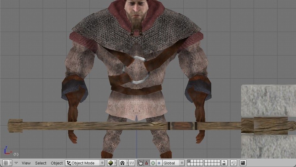 Hammerman man holding block Low-poly 3D model_4