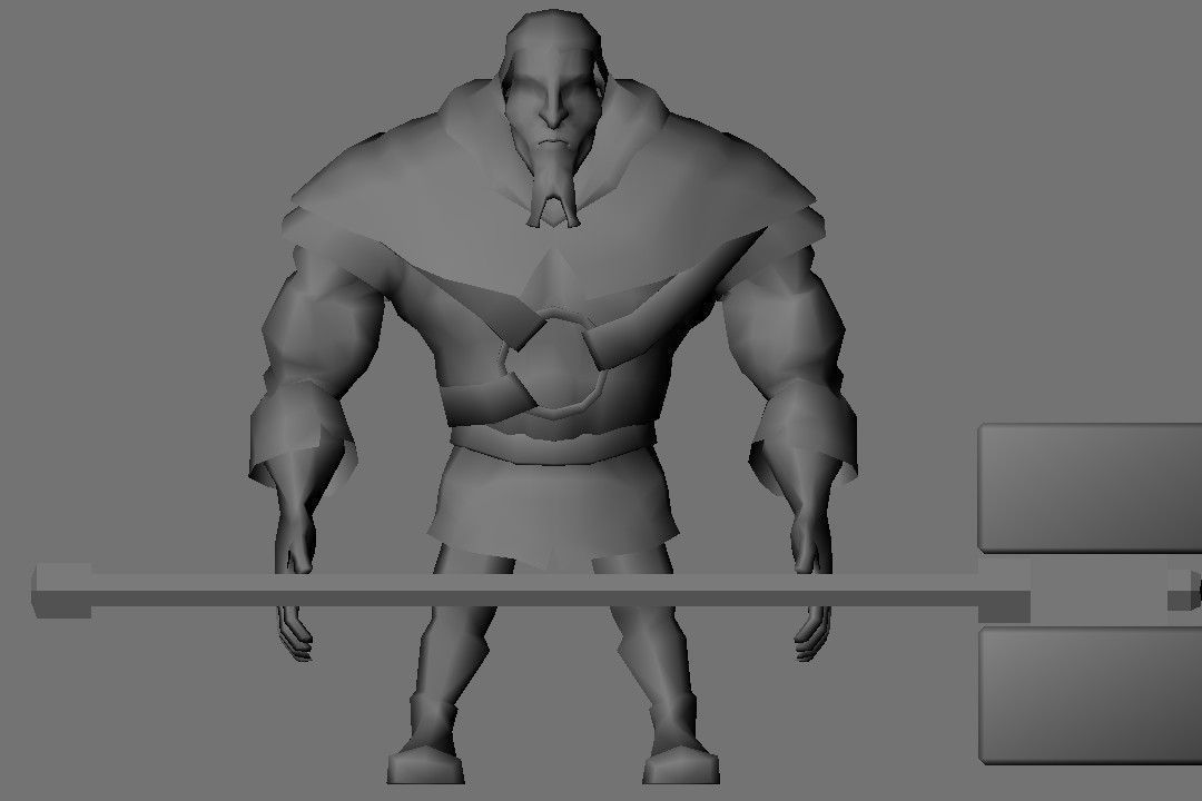 Hammerman man holding block Low-poly 3D model_16