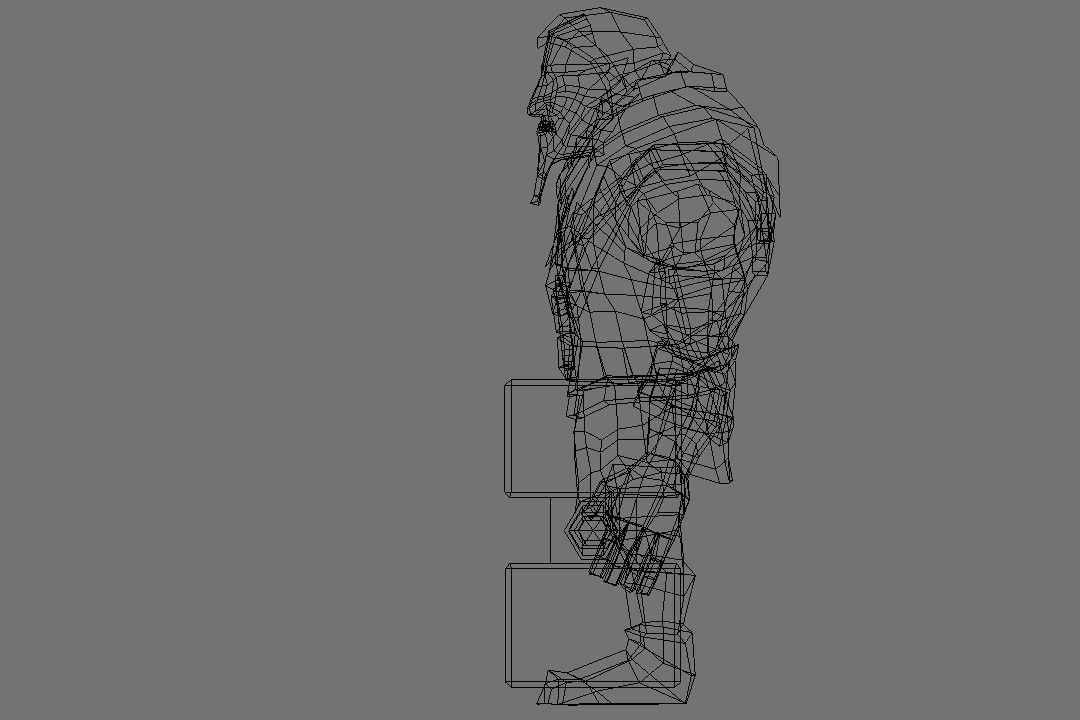 Hammerman man holding block Low-poly 3D model_12