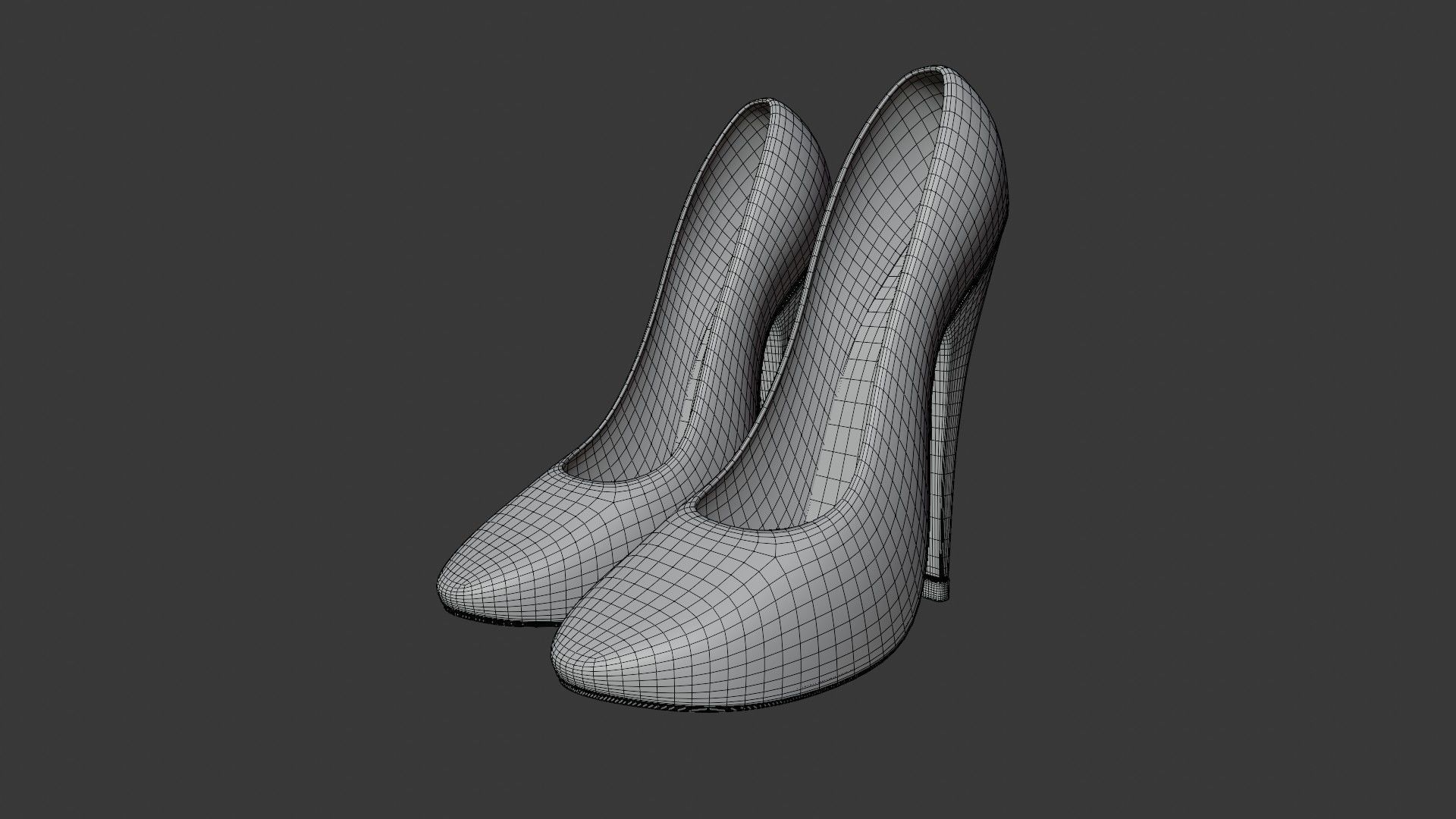Red High Heels 3D model_7