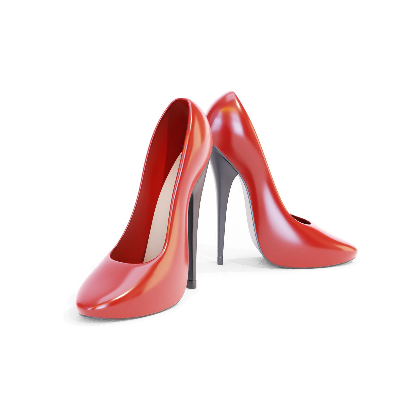 Red High Heels 3D model_4