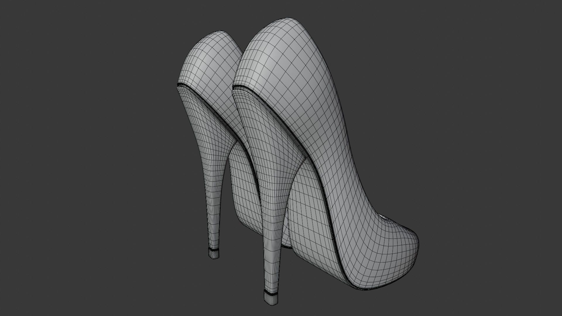Red High Heels 3D model_9