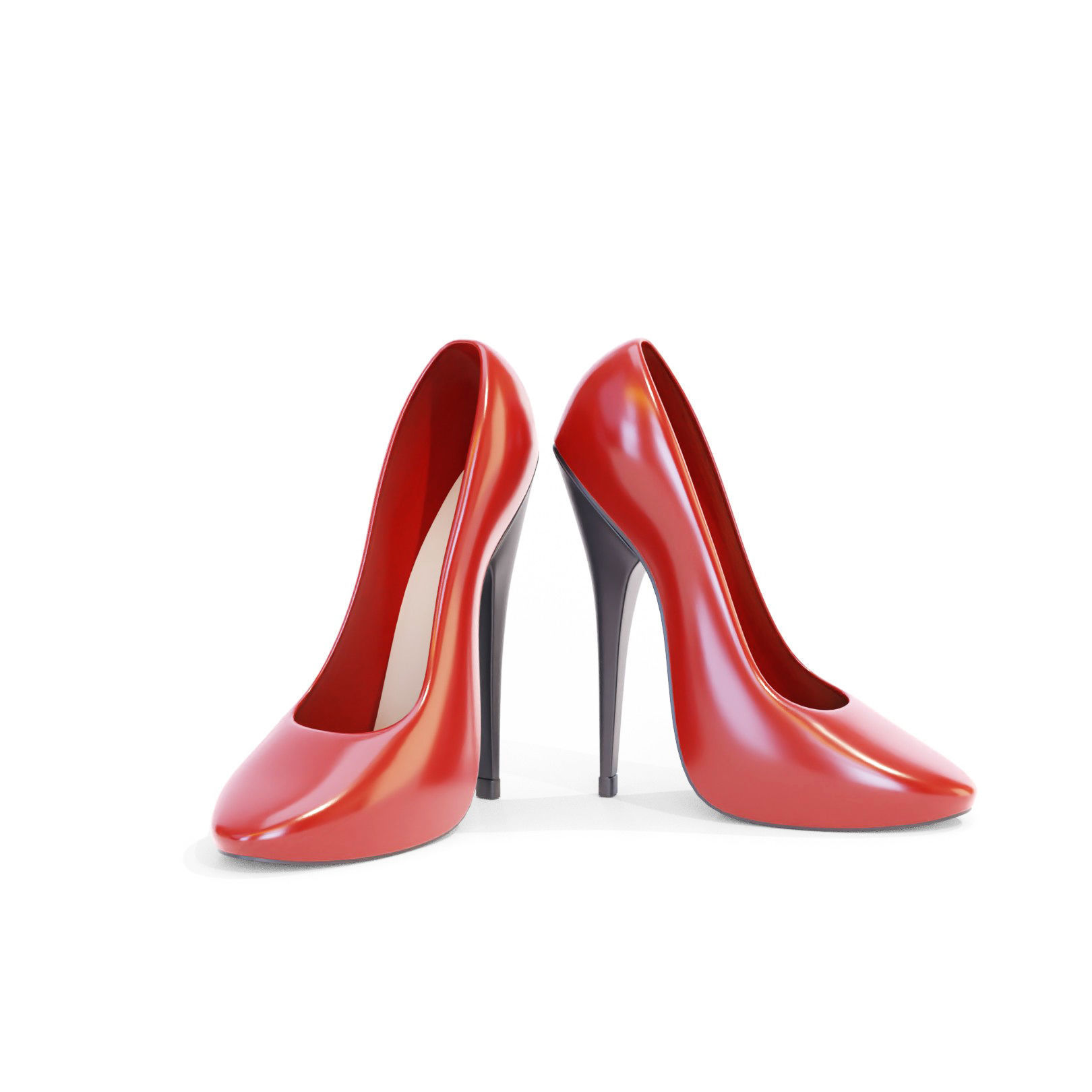 Red High Heels 3D model_1