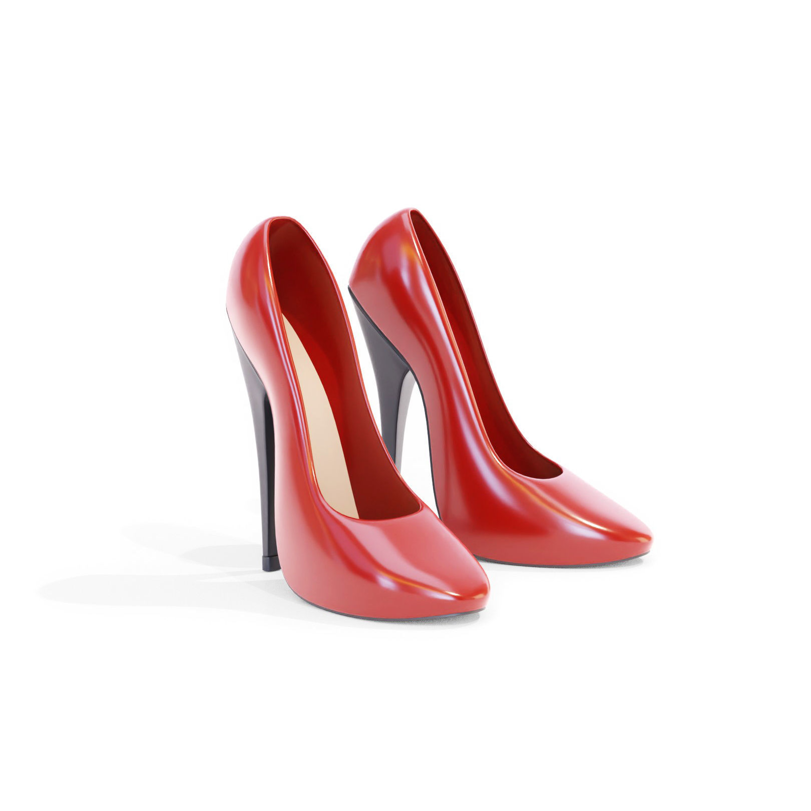 Red High Heels 3D model_5