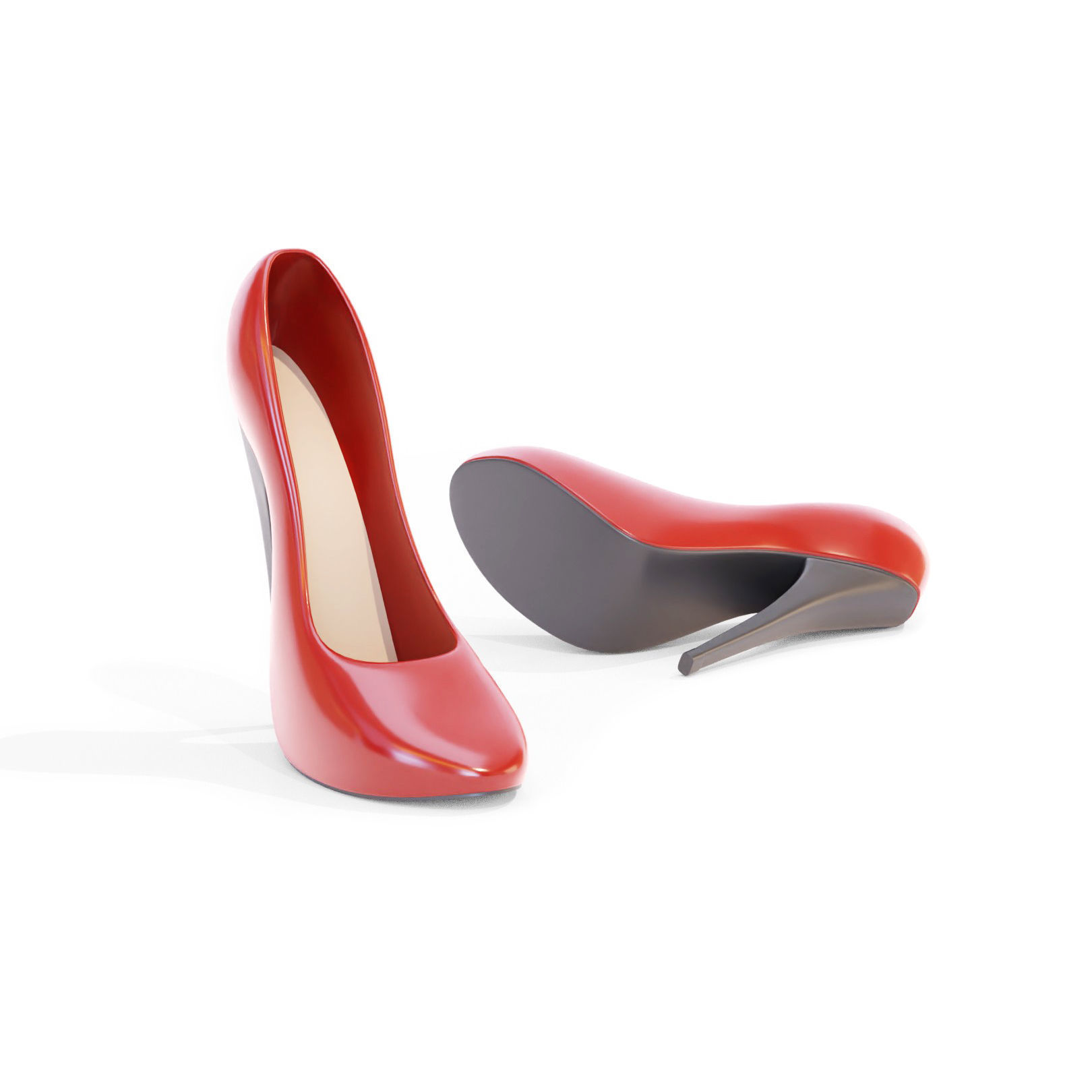 Red High Heels 3D model_6