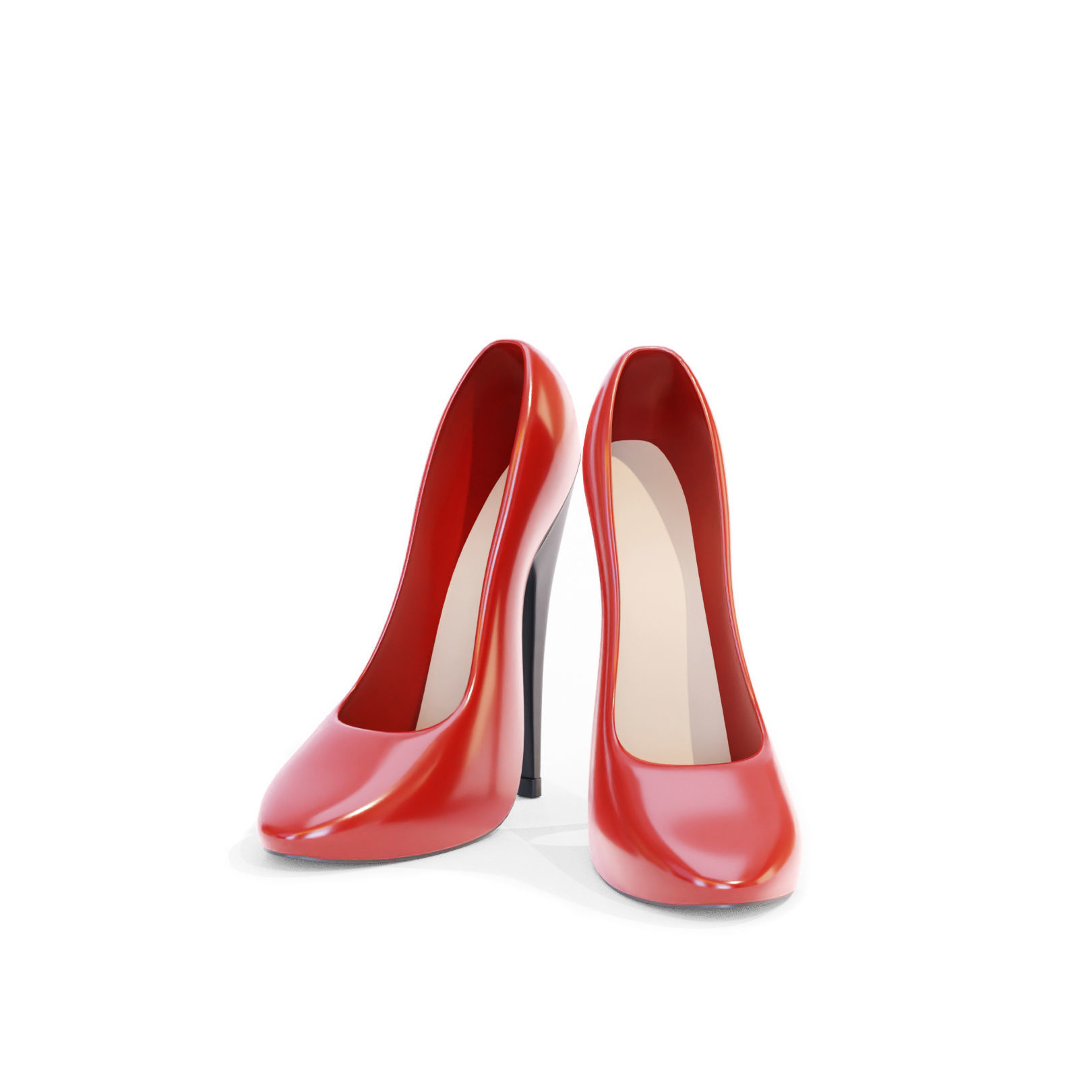 Red High Heels 3D model_3