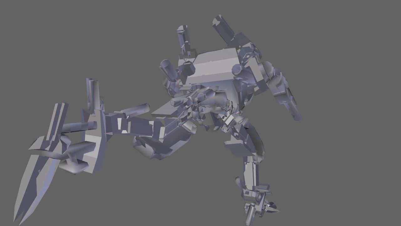 Taurus Mech Low-poly 3D model_17
