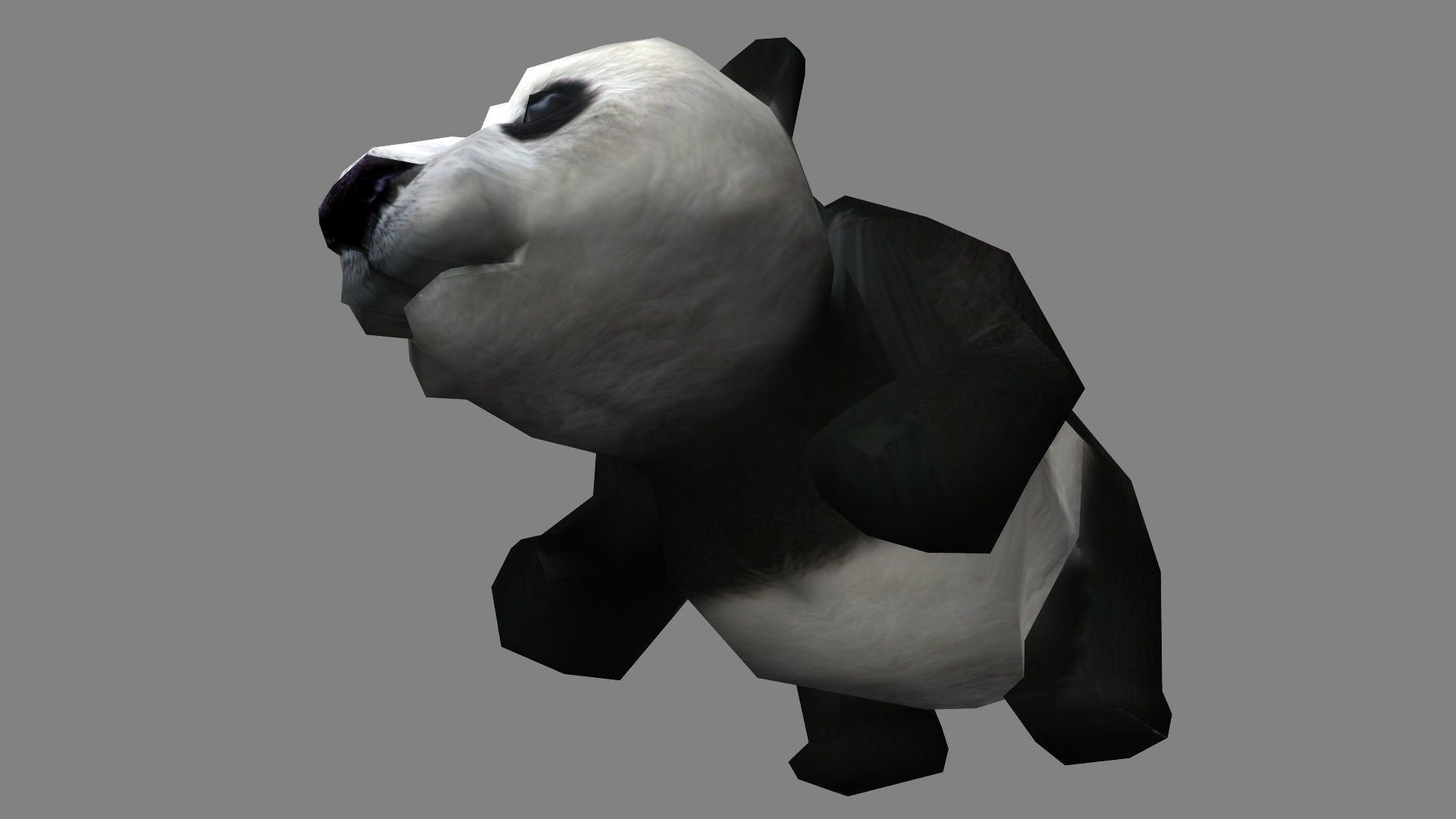 BabyPanda panda bear Low-poly 3D model_8