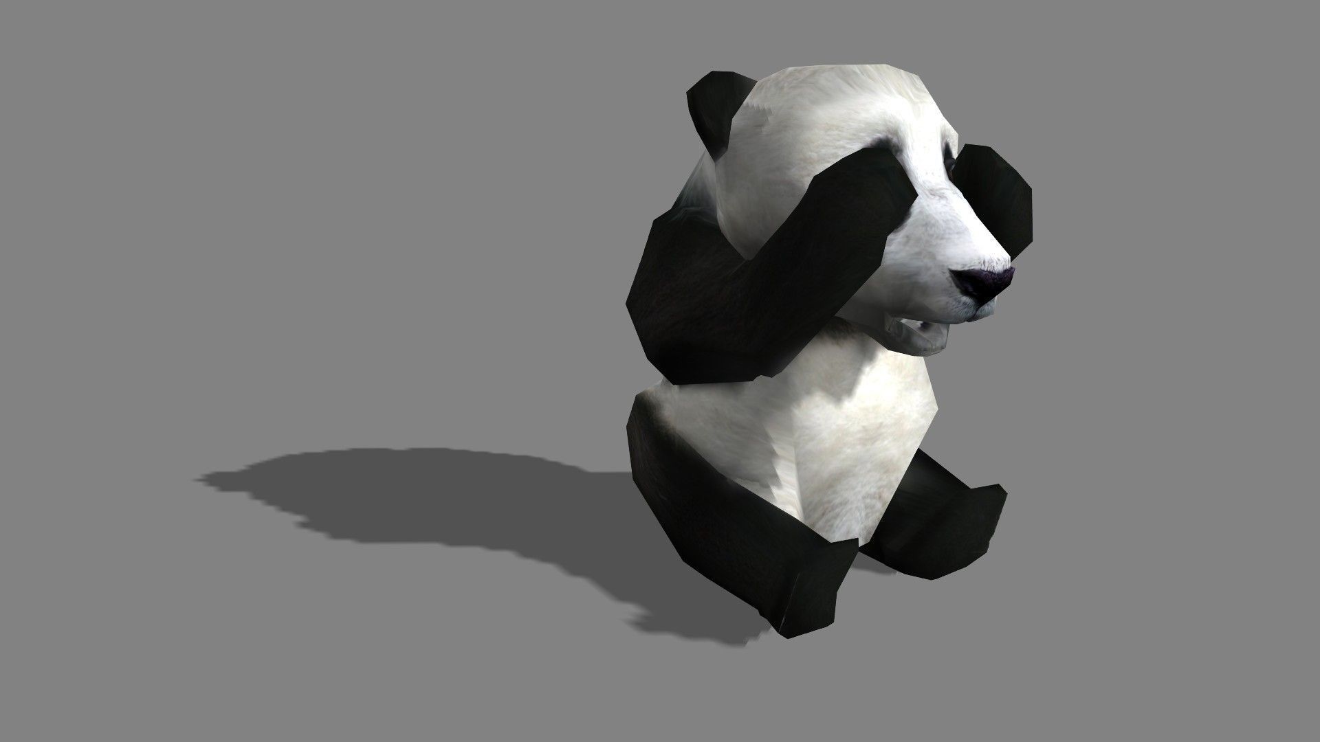 BabyPanda panda bear Low-poly 3D model_1