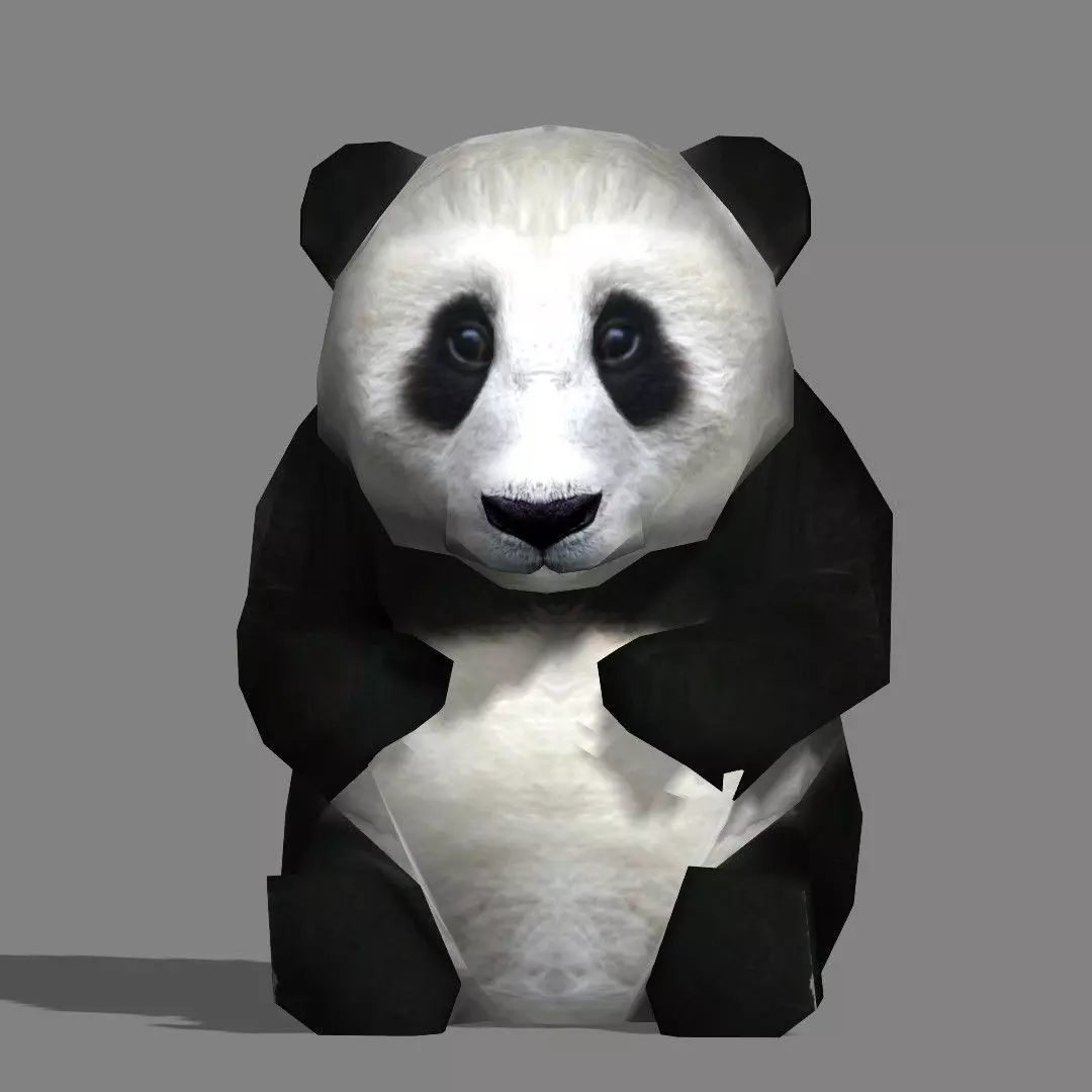 BabyPanda panda bear Low-poly 3D model_0