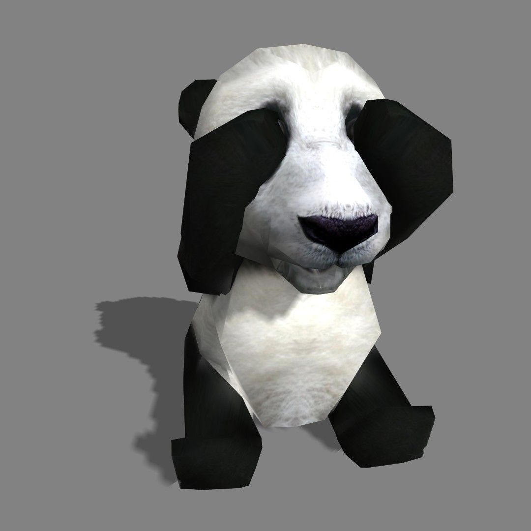 BabyPanda panda bear Low-poly 3D model_9