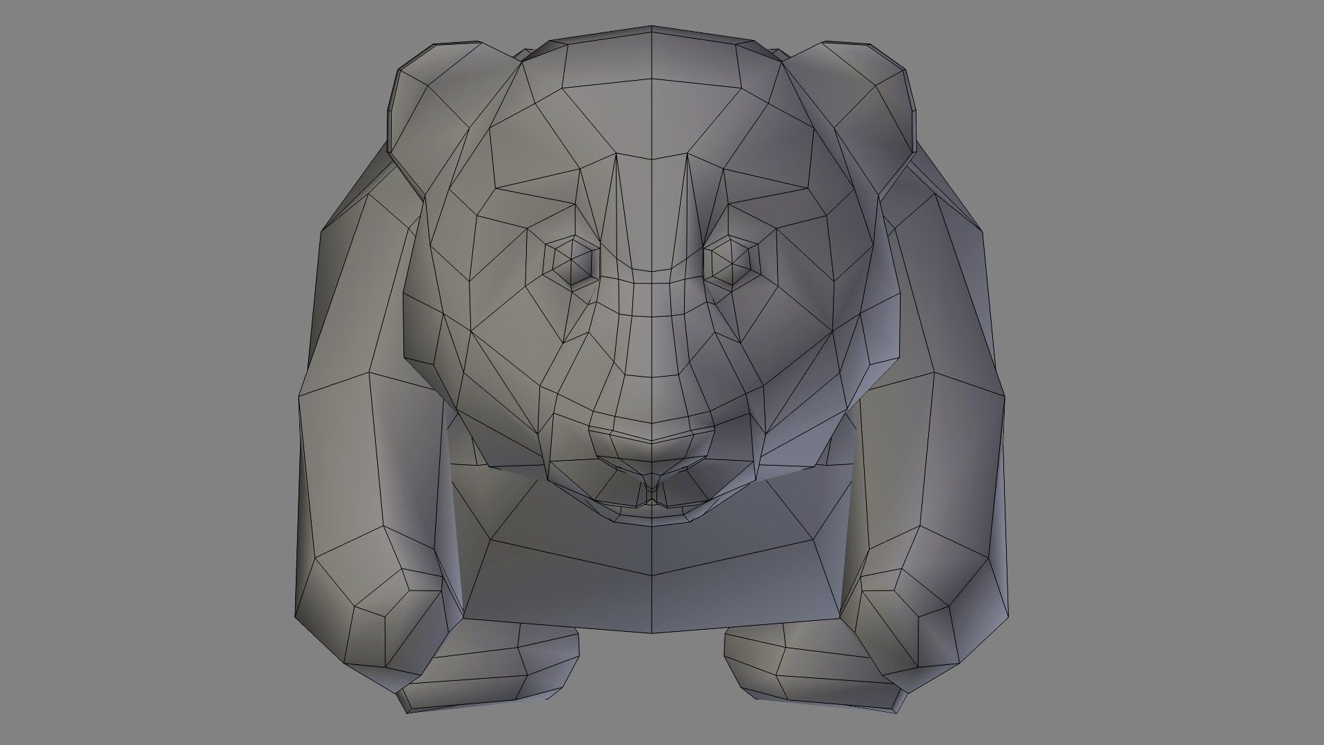 BabyPanda panda bear Low-poly 3D model_12