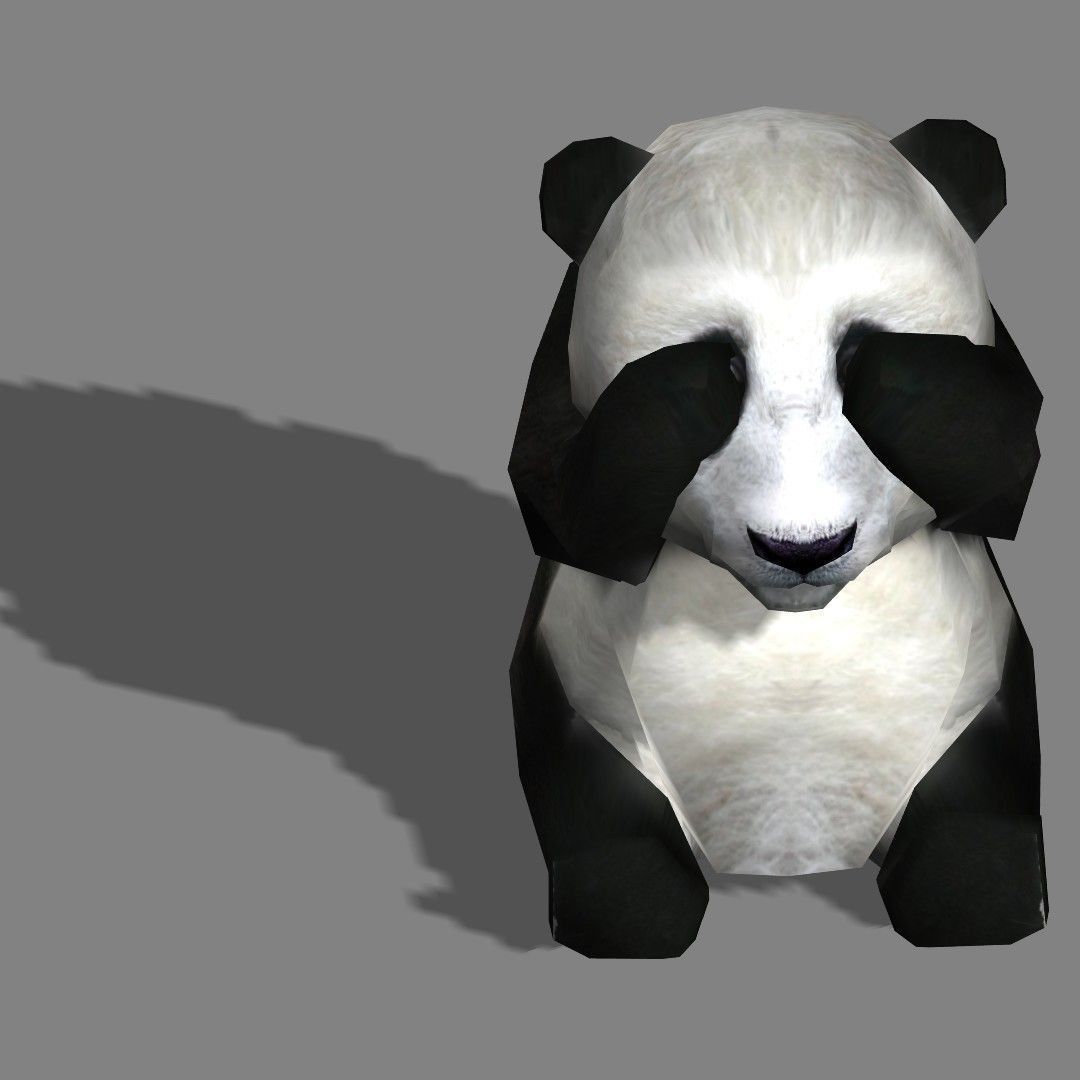 BabyPanda panda bear Low-poly 3D model_3