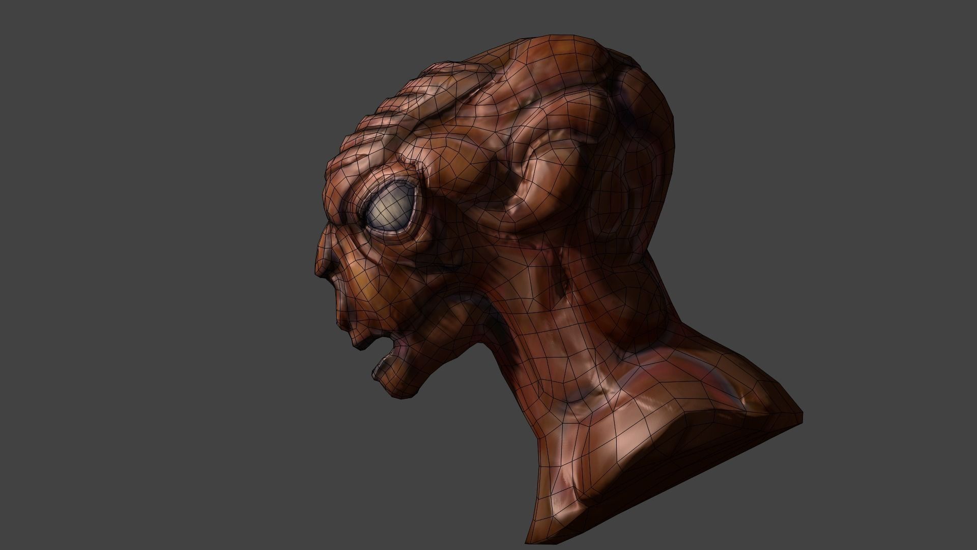 AlienHead bust of alien head Low-poly 3D model_4