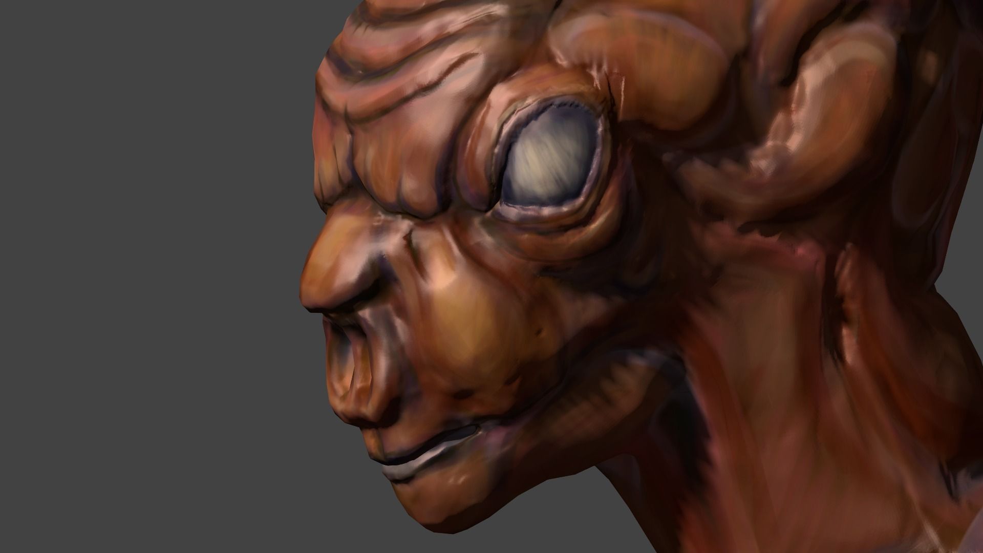 AlienHead bust of alien head Low-poly 3D model_5